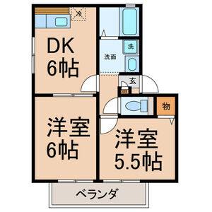 2DK 間取り図