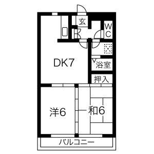 2DK 間取り図