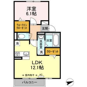 1LDK 間取り図