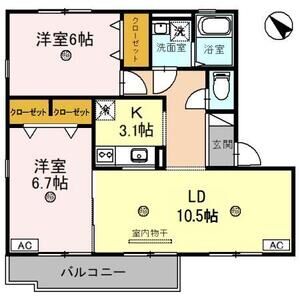 2LDK 間取り図