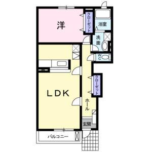 1LDK 間取り図
