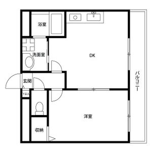 1LDK 間取り図
