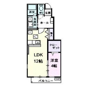 1LDK 間取り図