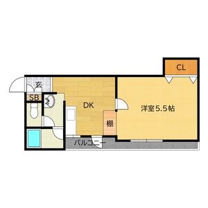 1DK 間取り図