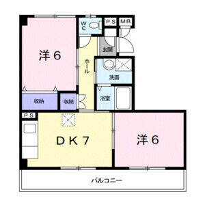 2DK 間取り図