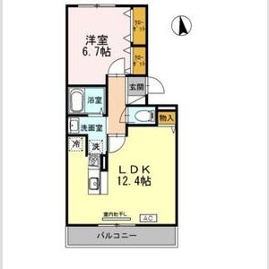 1LDK 間取り図