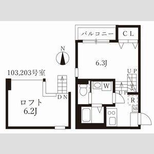 1K 間取り図