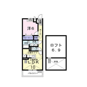 1LDK 間取り図
