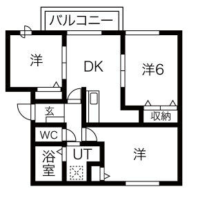 2DK 間取り図