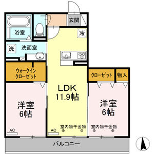 2LDK 間取り図