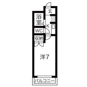 1K 間取り図