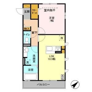 1LDK 間取り図