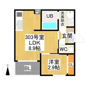 1LDK 間取り図