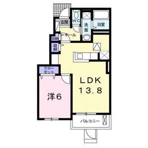 1LDK 間取り図