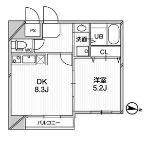 1DK 間取り図