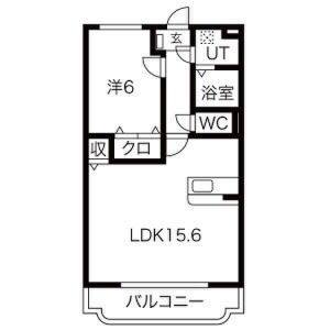 1LDK 間取り図