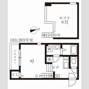 1K 間取り図
