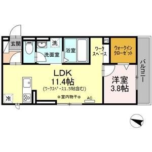 1LDK 間取り図