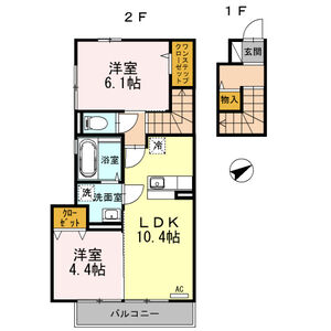 2LDK 間取り図