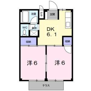 2DK 間取り図