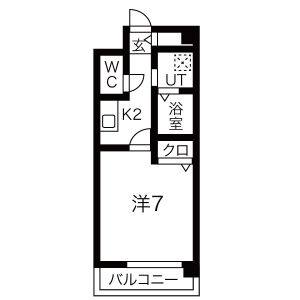 1K 間取り図