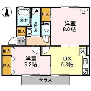 2DK 間取り図