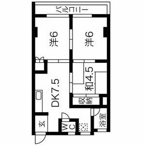 1LDK 間取り図