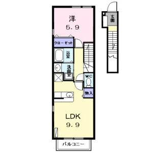 1LDK 間取り図