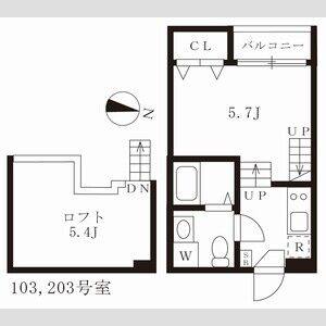 1K 間取り図