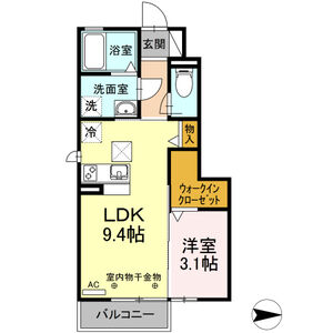 1LDK 間取り図