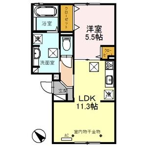 1LDK 間取り図