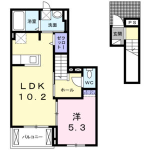 1LDK 間取り図