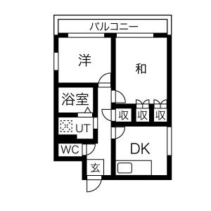 2DK 間取り図