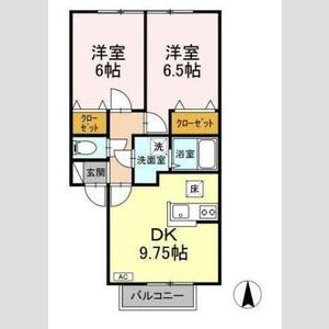 2DK 間取り図