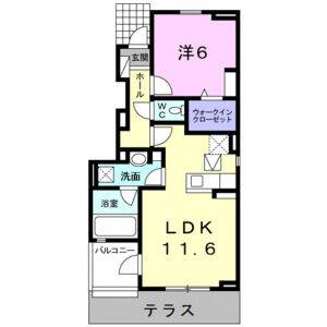 1LDK 間取り図