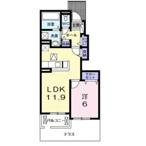 1LDK 間取り図