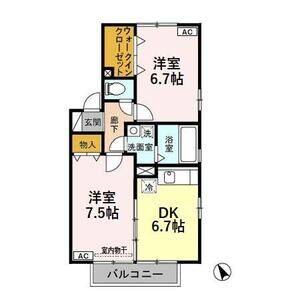 2DK 間取り図