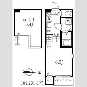 1K 間取り図