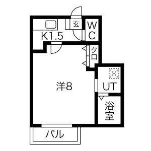 1K 間取り図