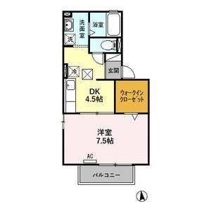 1DK 間取り図