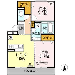 2LDK 間取り図