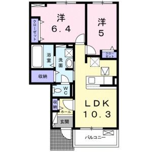 2LDK 間取り図