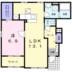 1LDK 間取り図