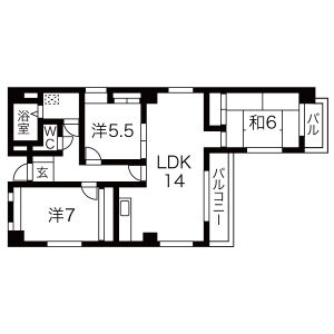 3LDK 間取り図