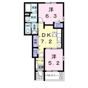 2DK 間取り図