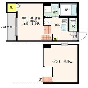 1K 間取り図