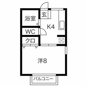 1K 間取り図