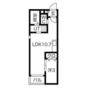 1LDK 間取り図