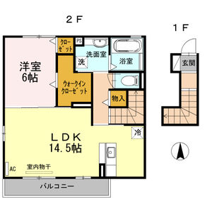 1LDK 間取り図