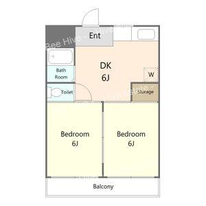 2DK 間取り図